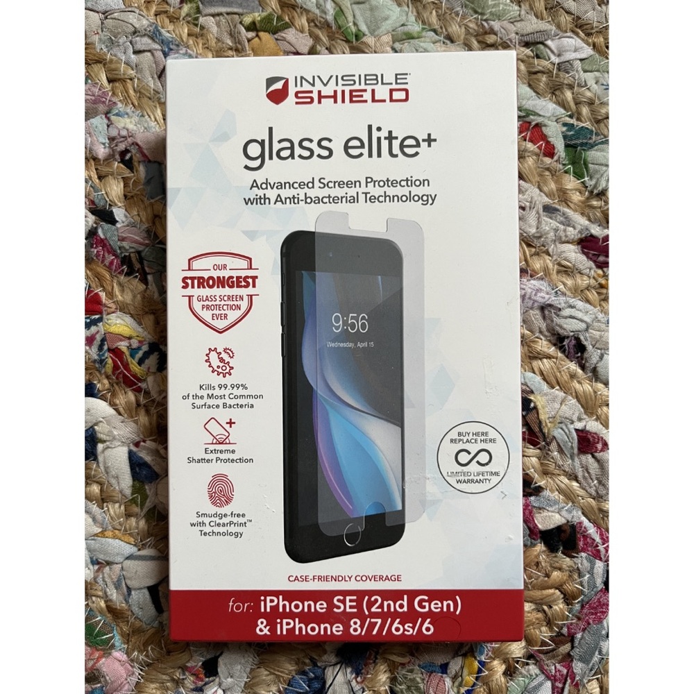 Glass Elite+ Screen Protector for iPhone SE (2nd Gen) - Black